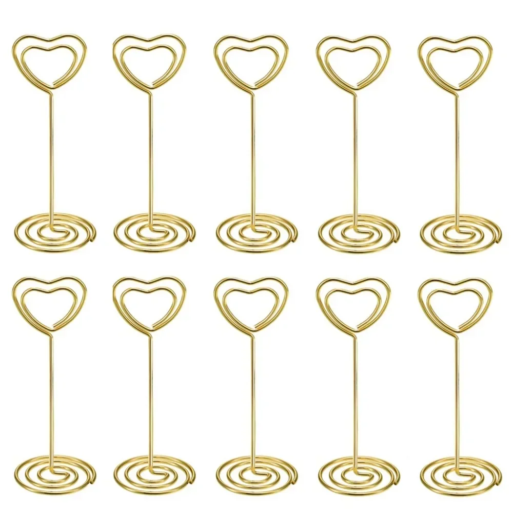 Table Number Gold - 10 buah bentuk hati nomor meja