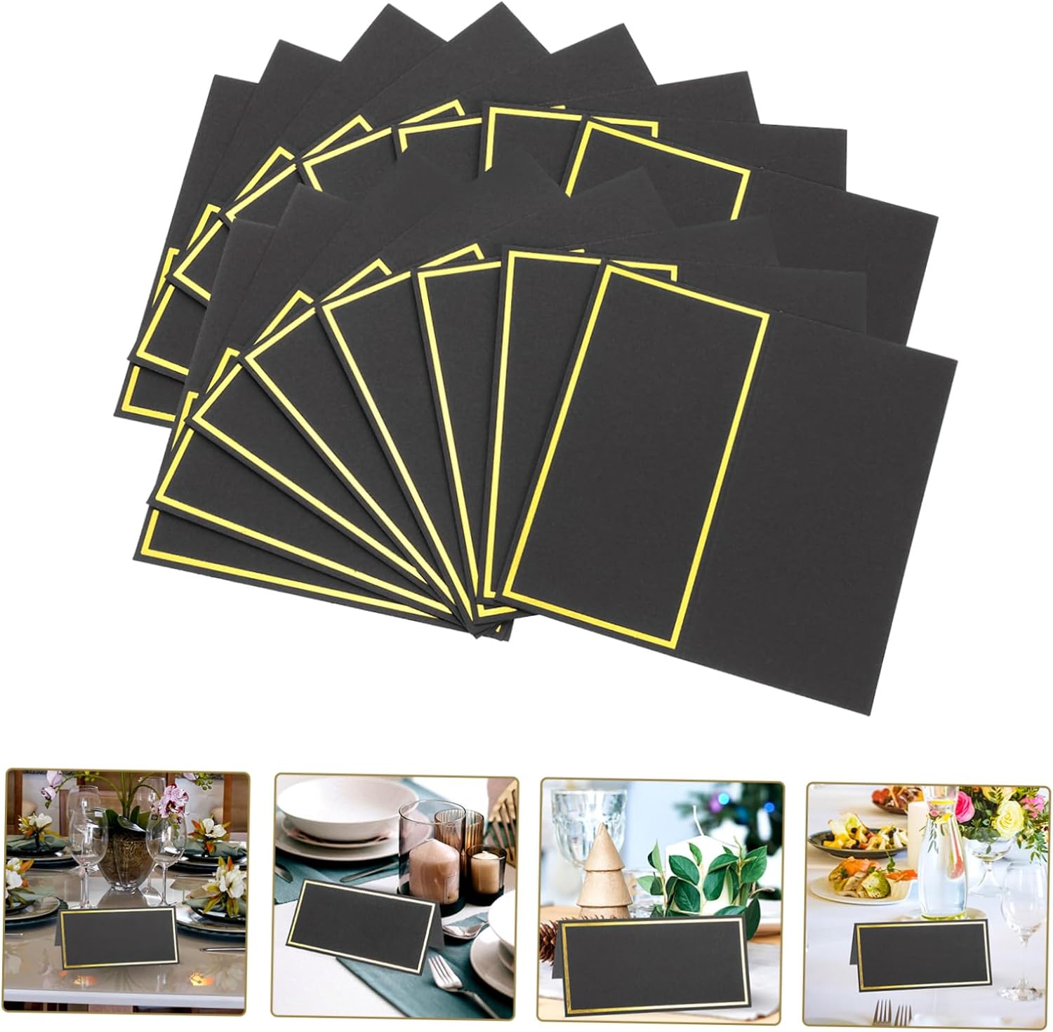 Table Number Gold - Kartu tempat duduk emas hitam, 10/20/50