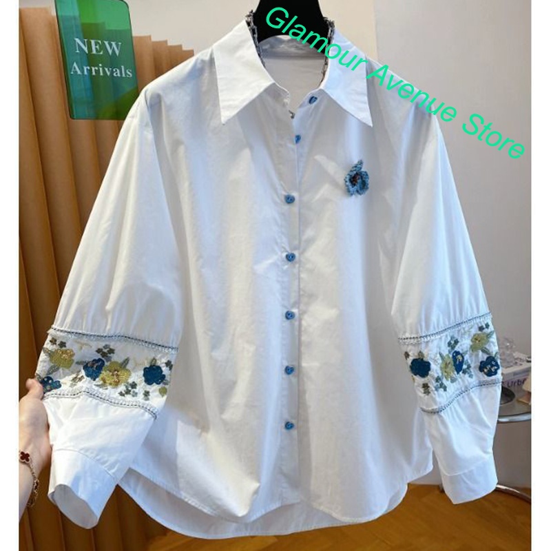 Kemeja bordir putih mewah kela - Good Floral & Wedding Decor Supply Photos ulasan dan harga