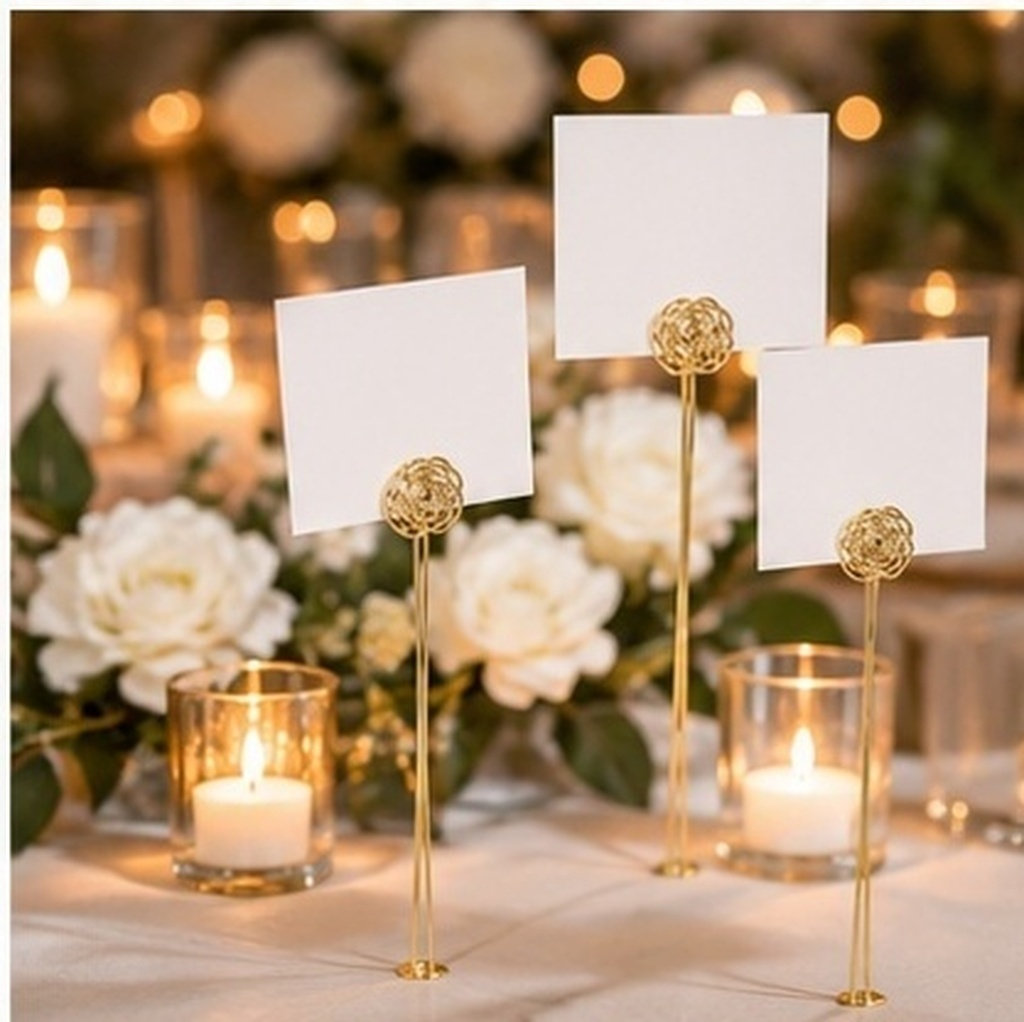 30 buah Penyangga Kartu dengan - Table Number Gold ulasan dan harga
